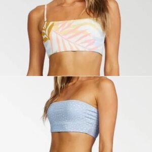 Billabong Tropic Jungle Skinny Tube Reversible Bikini Top with Removable Straps